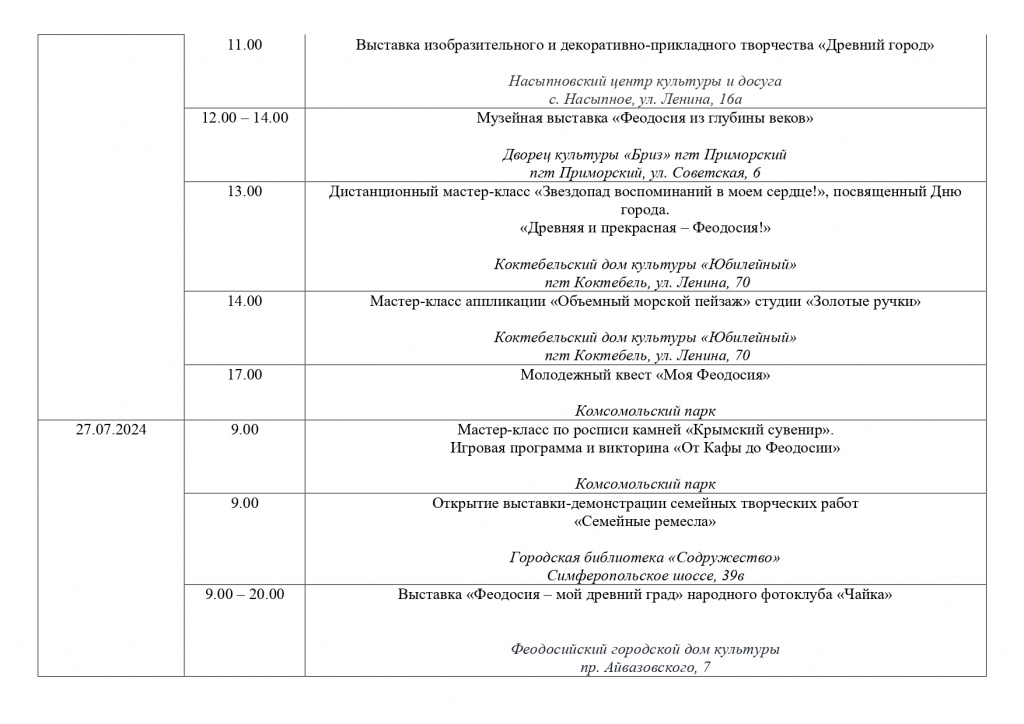 День города Феодосия 2024: программа мероприятий 27 июля, во сколько салют